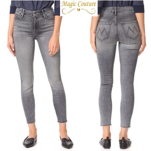 MOTHER Denim - ❌SOLD❌ Mother The Looker Ankle Fray in All Nighter Gray🤍🖤🤍